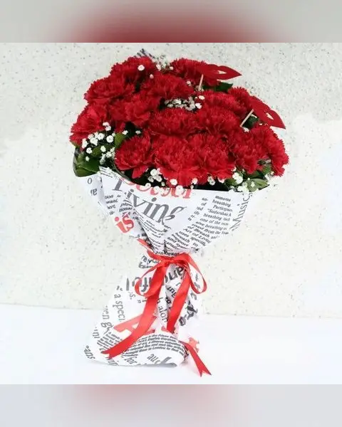 Kraft Sargılı Kırmızı Karanfil